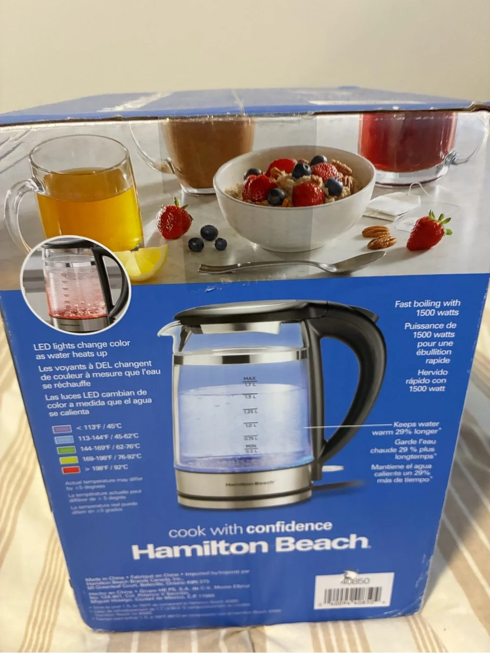 Hamilton Beach Blue and Black Double Wall Electric Kettle